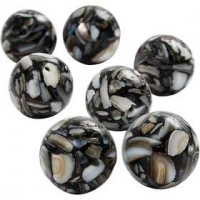 Shell Beads, D: 13 mm, hole size 1,5 mm, black, 26pcs