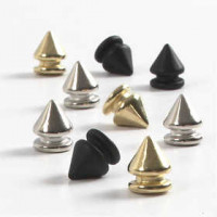 Studs, D: 8 mm, H: 10 mm, 600 pcs, gold, silver, black [HOB-63853]