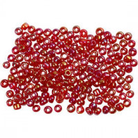 Rocaille Seed Beads, size 8/0, D: 3 mm, 500 g, cerise oil [HOB-682082]