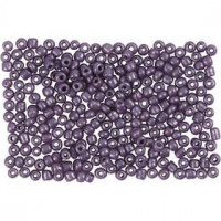 Rocaille Seed Beads, size 8/0, D: 3 mm, 25 g, metallic purple [HOB-682131]