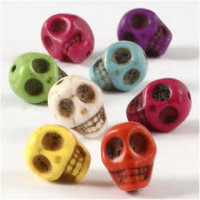 Howlite Beads, D: 12 mm, hole size 1.5 mm, 32 pcs, bold colours [HOB-69919]