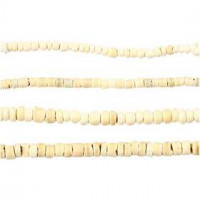 Coconut Beads, D: 3-5 mm, hole size 0.5 mm, 4x40 cm, nature harmony [HOB-69976]