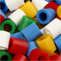 Fuse Beads, size 10x10 mm, hole size 5,5 mm, standard colours, jumbo, 2450mixed