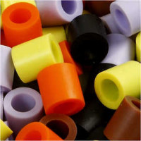 Fuse Beads, size 10x10 mm, hole size 5,5 mm, autumn mix, jumbo, 2450mixed