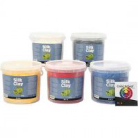 Silk Clay®, primary colours, Colour school guide is included, 5x650g [HOB-79138]