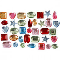 Rhinestones, size 15-17 mm, 15 g, asstd colours [HOB-992271]