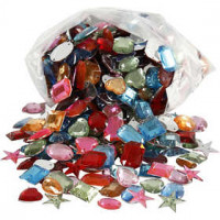 Rhinestones, size 15-17 mm, asstd colours, Aladdin's Cave, 800mixed [HOB-99227]