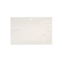 White Metallized Hanging Zipper Barrier Bags 15.2 x 7 cm (100 Pieces) [HZBB2MW]