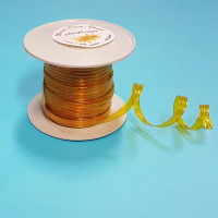 Deco Ribbon 100% Biodegradable Yellow 6mm x 100 meters and enhanced with metal wire (1 roll) [HV-WDY]