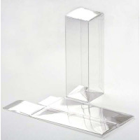 Plastic Gift Boxes 4.1x4.1x12.7cm Crystal Clear with Autolock Bottom (25 pieces) [PLB34]