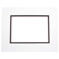 Mount Board Double thick White/Black 27.9x35.6cm with 19.4x24.5cm Window (10 pieces) [MD20021]