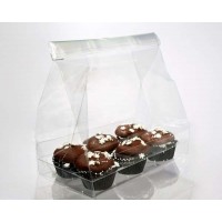 Bags Set for 6 Mini Cupcakes 17.8x10.2x22.9cm with White Insert (100 pieces) [CBG6]