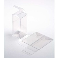 Plastic Gift Boxes 7.6x7.6x15.2cm Crystal Clear with Autolock Bottom (25 pieces) [FB59]