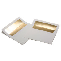 Envelopes White with Gold lining 18.4x13.3cm (50 pieces) [E400]