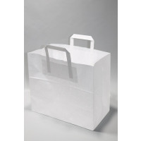 Shopping Bag Bleached Kraft 70 g/qm 22x11x26 cm (50 pcs) [PADW7026]