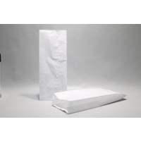Paper Bags White 20x7x46cm with side gusset | Content 5kg Cellulose 40grs (100 pieces) [PAV2016]