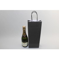 Carrier Bags for Bottles Black 14x8x39cm Kraft 110 g/m (50 pieces) [PAWF1439BK]