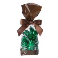 Printed Bags Brown 6.7x4.8x27.3cm with side gusset (100 pieces) [G2BN]