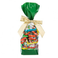 Printed Bags Green 6.7x4.8x27.3cm with side gusset (100 pieces) [G2GR]