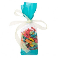 Printed Bags Turquoise 6.7x4.8x27.3cm with side gusset (100 pieces) [G2TL]