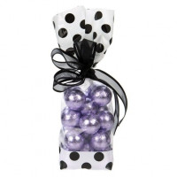 Printed Bags White with Black Dots 6.7x4.8x27.3cm with side gusset (100 pieces) [G2WB]