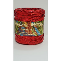Curling Ribbon Raffia Metal Red 200 meter (1 roll) [HV-RAM200R]