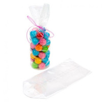 Plastic Bags round Bottom 7x25.4cm 40 micron and with White Insert (50 pieces) [RPBG2]