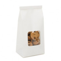 Kraft Bags White Reclosable 8.6x6.4x19.7cm (100 pieces) [TTW1W]