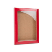 Kraft Gift Boxes with Window Rood. 9.5x1.5x13.2cm (25 pieces) [WGRG10]