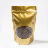 Stand Up Pouches Gold with oval Window 13x7x20.5cm | 113 grams (100 pieces) [ZBGO3G]