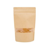 Stand Up Pouches Kraft 15x9x23cm with Window (100 pieces) [ZBGW7K]