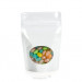 White Metallized Zipper Pouch Gusset Bags w/Oval window 10.2 x 6 x 15.2cm (235ml) (100 Pieces) [ZBGMO2W]